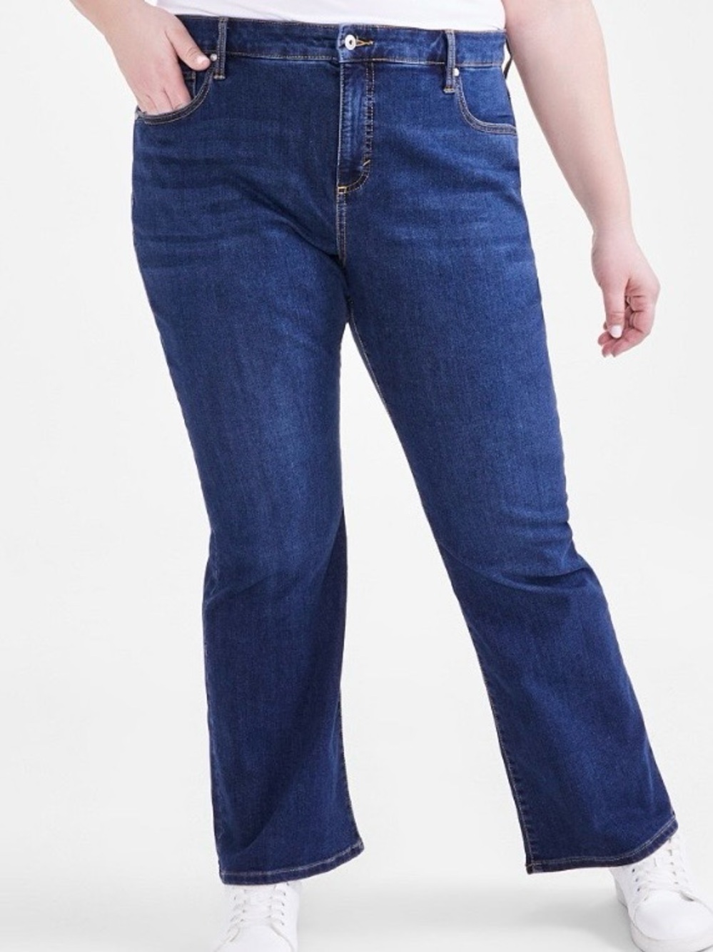 INC Plus Size Mid-Rise Boot- Cut Blue Jeans